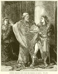 Dunstan zieht Edway aus der Gegenwart von Elgiva