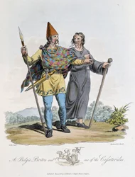 Niederländer und Krieger - in „Kelten und Goten, Sitten der Bewohner der Britischen Inseln im frühen 6. Jahrhundert und der gotischen Völker an der Westküste der Ostsee“ von S. R. Meyrick und Ch. Smith