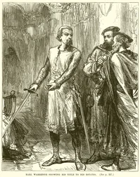 Earl Warrenne zeigt seinen Titel zu seinen Ländereien