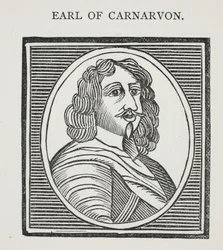 Earl of Carnarvon, Illustration aus Chap-books des achtzehnten Jahrhunderts von John Ashton, veröffentlicht 1882