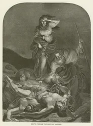 Edith findet den Körper von Harold (Gravur)
