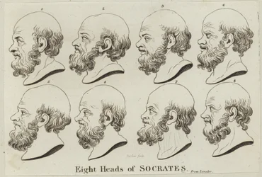 Acht Köpfe von Sokrates