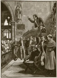 Wahlversammlung in Irland, 1825, Illustration aus Cassells Illustrierter Geschichte Englands