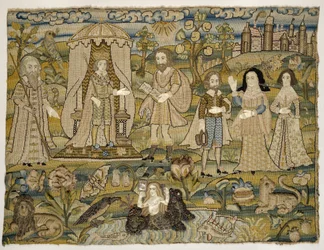 Gesticktes Bild: "Die Proklamation Salomos", Mitte des 17. Jahrhunderts