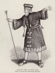 Der englische Schauspieler Edmund Kean in der Titelrolle in Shakespeares König Lear