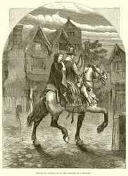 Flucht von Charles II. in der Verkleidung eines Dieners