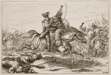 Flucht von Leutnant Goreham, Illustration aus Cassells Illustrierter Geschichte Indiens von James Grant, veröffentlicht 1879