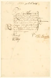 Quittung für die Lotterie von 1711