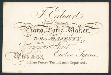 F Eiloart, Klavierbauer, Visitenkarte