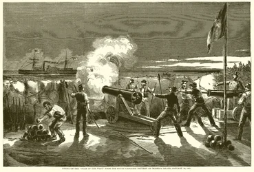 Beschuss der Star of the West von der Batterie von South Carolina auf Morriss Island, 10. Januar 1861