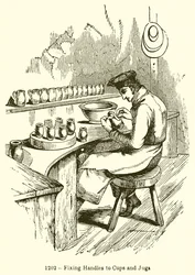 Anbringen von Griffen an Tassen und Krüge