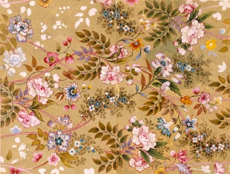 Blumiges Textildesign, möglicherweise von William Kilburn (1745-1818)