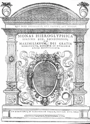 Frontispiz aus Monas Hieroglyphica von John Dee, veröffentlicht 1564