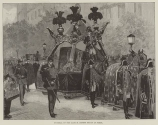 Beerdigung des verstorbenen M Ernest Renan in Paris (Stich)