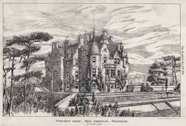 Fyndynate House, nahe Aberfeldy, Perthshire (Gravur)