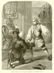 Georg II. erhält von Walpole die Nachricht vom Tod seines Vaters