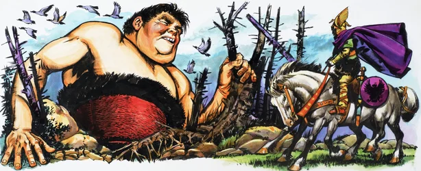 Riese in einer Falle