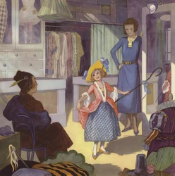 Mädchen verkleidet sich als Little Bo Peep
