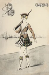 Mädchen in schottischer Uniform