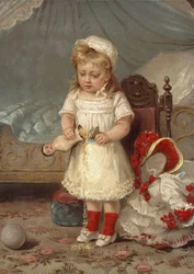 Mädchen mit kaputter Puppe