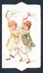 Mädchen tanzen mit Tamburinen