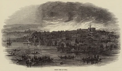 Großbrand in Pera (Gravur)