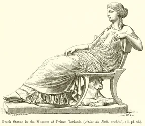 Griechische Statue im Museum von Prinz Torlonia (Atlas du Bull. archeol., xii. pl. xi)