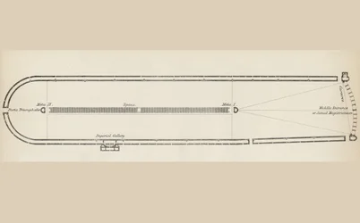 Grundriss eines typischen römischen Circus, aus The National Encyclopaedia, veröffentlicht von William Mackenzie, London, spätes 19. Jahrhundert
