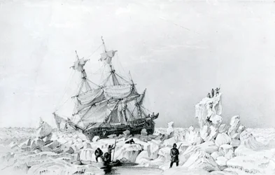 HMS Terror im Eis gefangen