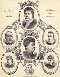 Ihre Königliche Hoheit Prinzessin Christian von Schleswig-Holstein und Ihre Königliche Hoheit Prinzessin Henry von Battenberg und ihre Kinder