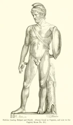 Hadrian mit Helm und Schild