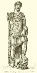 Hadrian tritt einen Gefangenen nieder