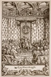 Heinrich VIII. im Parlament (Sepia-Foto)