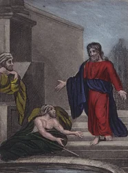 Hier am Teich Bethesda, die Armen ...