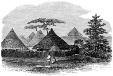 Haus in Magdala, aus Die britische Expedition nach Abessinien, 1868