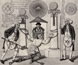Wie man einen Freimaurer macht, 1800, aus „The Freemason“ von Eugen Lennhoff, veröffentlicht 1932