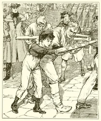 Ich legte meine Hände auf die Stange und drückte mein Bestes