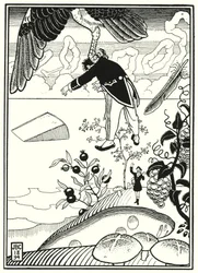 Illustration für die Abenteuer des Baron Münchhausen (Gravur)