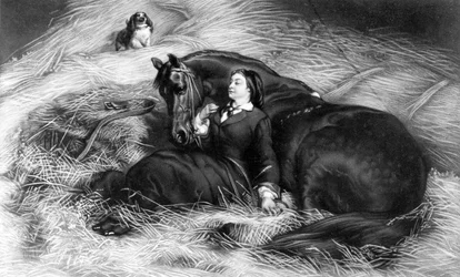 Illustration von Mädchen mit Pferd, nach Rosa Bonheur, 19. Jahrhundert