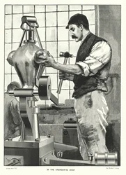 In der Maschinenwerkstatt (Gravur)