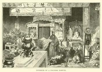 Innenraum eines chinesischen Tempels