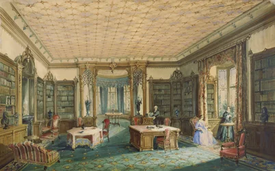 Innenraum einer viktorianischen Bibliothek
