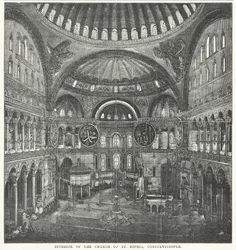 Innenraum der Kirche St. Sophia, Konstantinopel (Gravur)