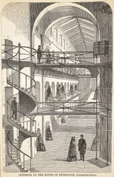 Innenansicht des House of Detention, Clerkenwell, Illustration aus The Criminal Prisons of London and Scenes from Prison Life von Henry Mayhew und John Binny, veröffentlicht 1862