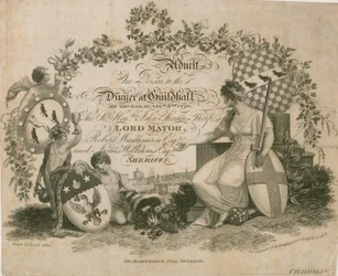 Einladung zu einem Bankett in der Guildhall, London, am 9. November 1820