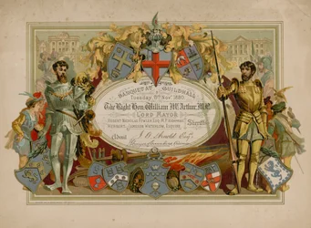 Einladung zu einem Bankett in der Guildhall, London, am 9. November 1880