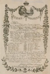 Einladung zu einem Abendessen des London Dispensary im London Tavern, 16. April 1804