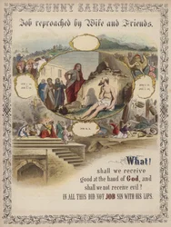 Hiob wird von Frau und Freunden getadelt