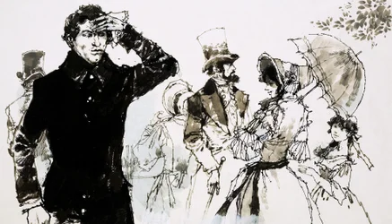 Johann Strauss Vater in seinem zugeknöpften Mantel