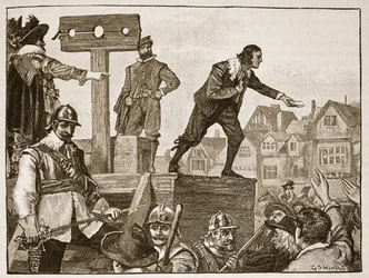 John Lilburne auf dem Pranger, Illustration aus Cassells Illustrierter Geschichte Englands